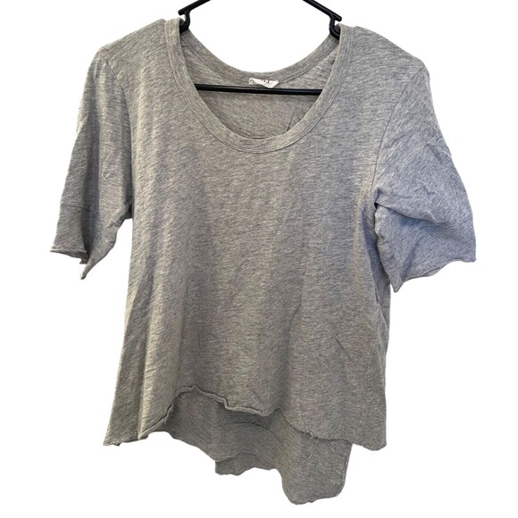 WILT Sz Small Heather Gray High-Low Short Sleeve T-Shirt Top Swing Trapeze Shirt - Picture 1 of 5
